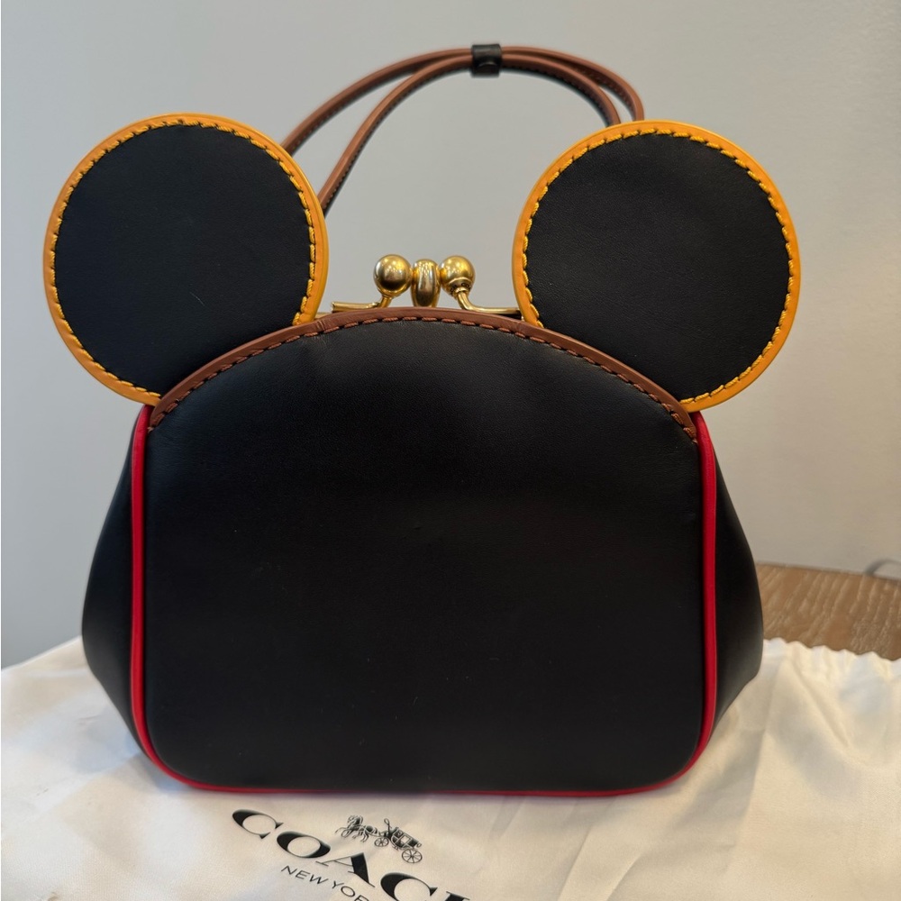NWT COACH Black and Red Mini Bag with Iconic Design